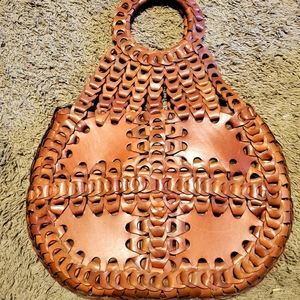 Patricia nash chain link Italian leather bag